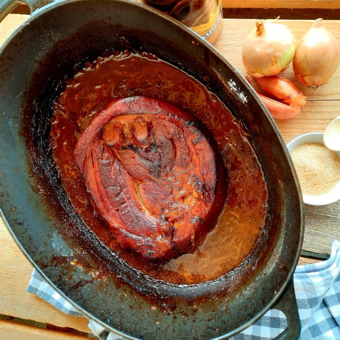 Rouelle de porc confite à la bière de Mam’selle Cath